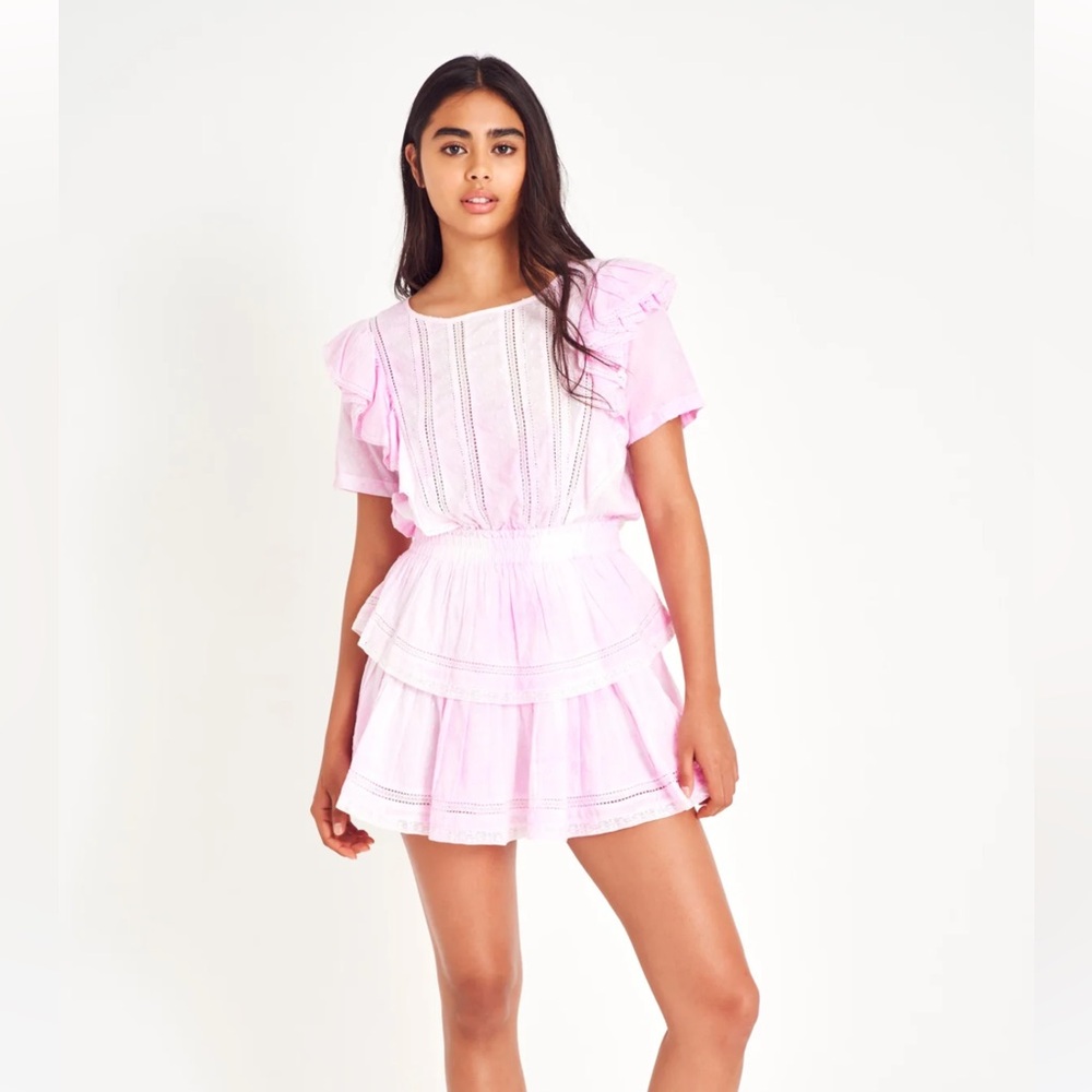 LoveShackFancy Pink Natasha Heritage Mini Dress Size XS